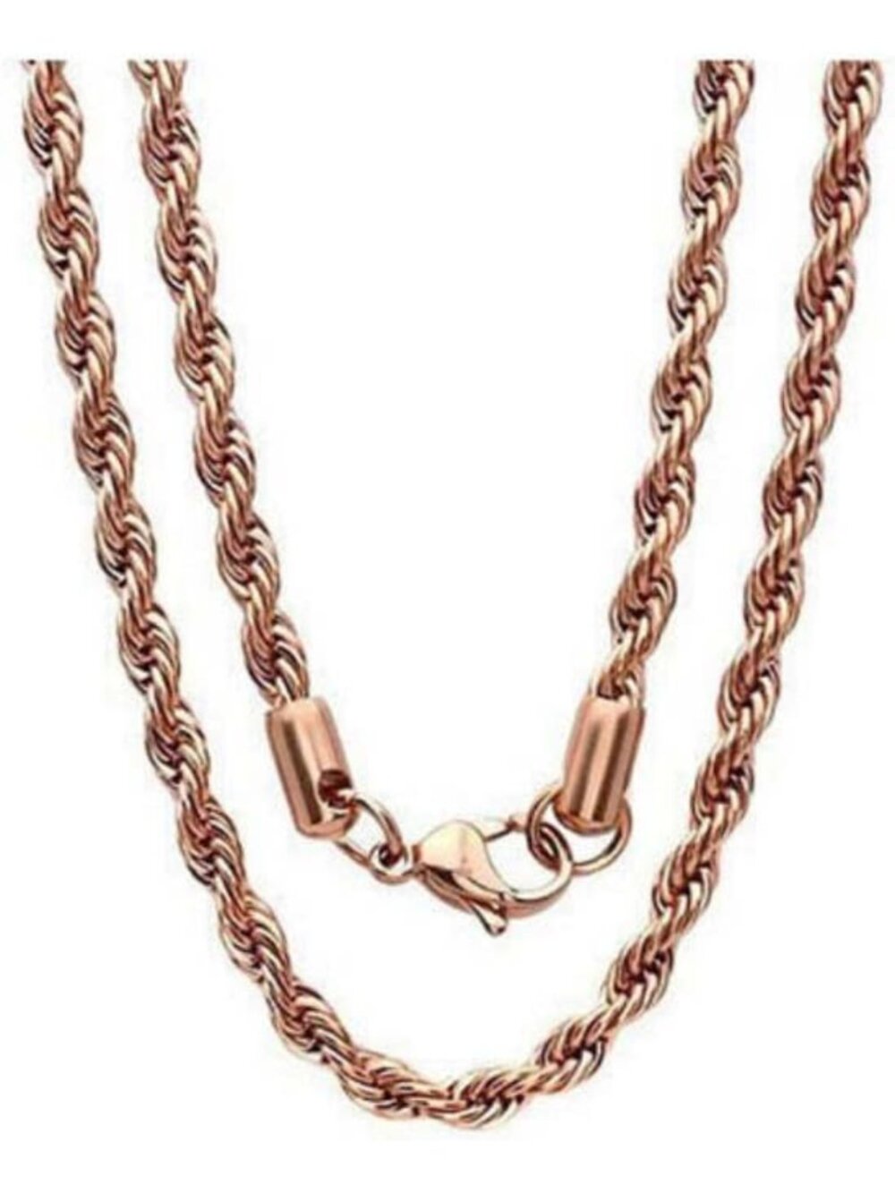 Gold Plated Stainless Steel Twisted Rope Chain 2-5MM Diamond Cut Braided